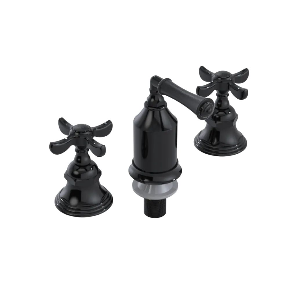 Rubinet Bidet Fitting with Spray, Diverter, and Vacum Breaker (Less Drain) Black