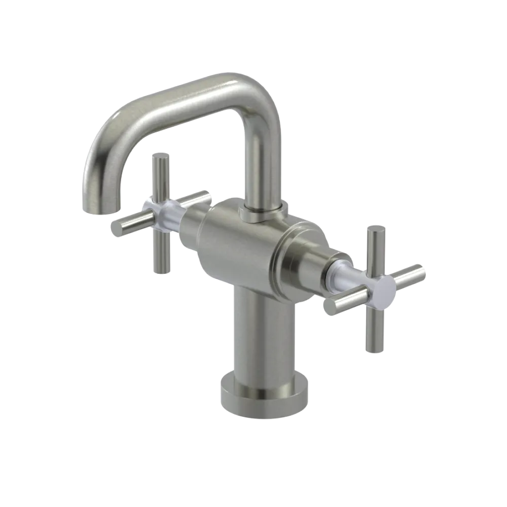 Rubinet Single Hole Dual Handle Lav. Set. (less drain) Satin Nickel