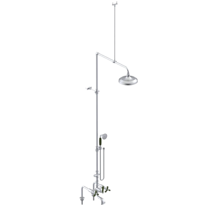 Rubinet Deck Mount Tub & Shower with Hand Held Shower Satin Chrome