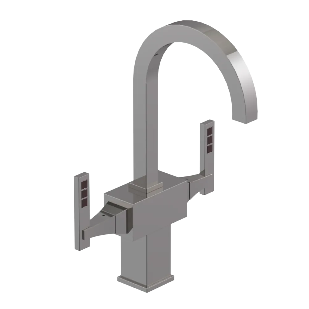 Rubinet Single Hole Dual Handle Lav. Set. (less drain) Polished Nickel