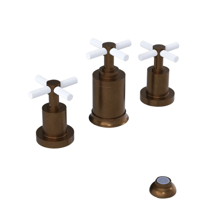 Rubinet Bidet Fitting with Spray, Diverter, and Vacuum Breaker (less drain) Tuscan Brass