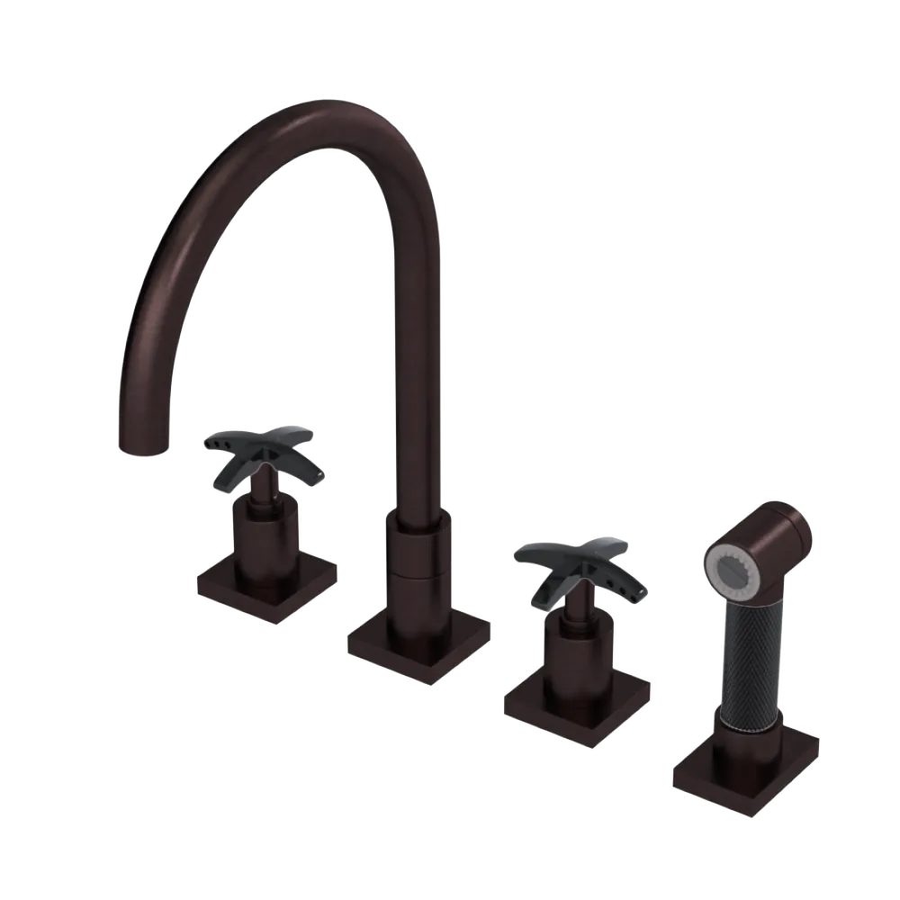 Rubinet Widespread Kitchen Set with Hand Spray Oil Rubbed Bronze