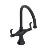 Rubinet Two Handle Single Hole Kitchen Set Matt Black