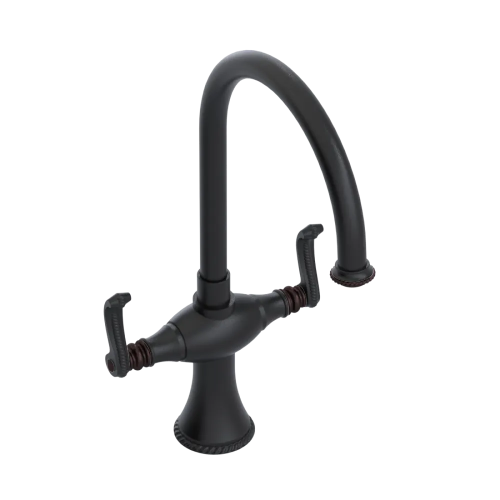 Rubinet Two Handle Single Hole Kitchen Set Matt Black