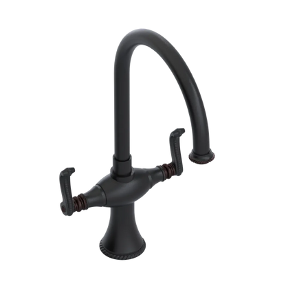 Rubinet Two Handle Single Hole Kitchen Set Matt Black