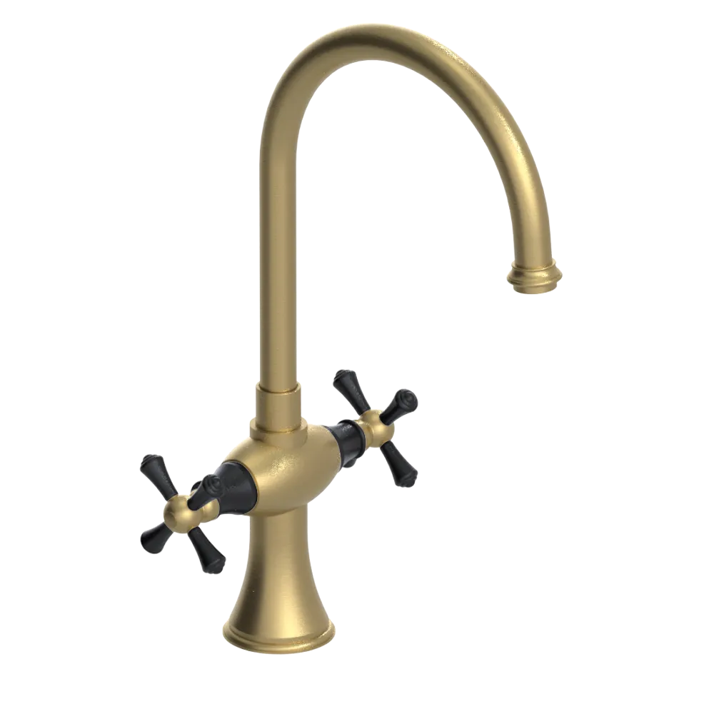 Rubinet Two Handle Single Hole Kitchen Set Satin Brass