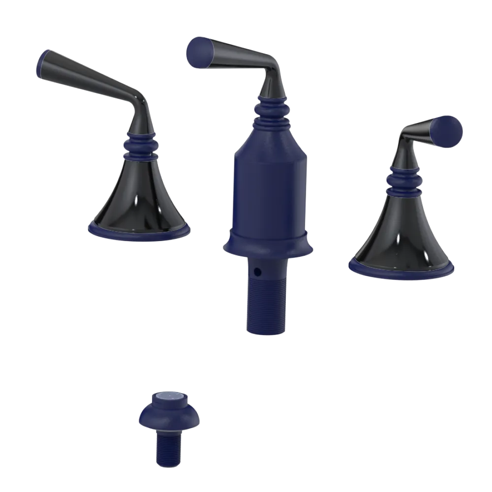 Rubinet Bidet Fitting with Spray, Diverter, and Vacum Breaker (Less Drain) Midnight Blue