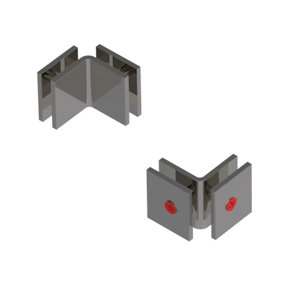 Rubinet 90 Glass to Glass Open Face Polished Nickel