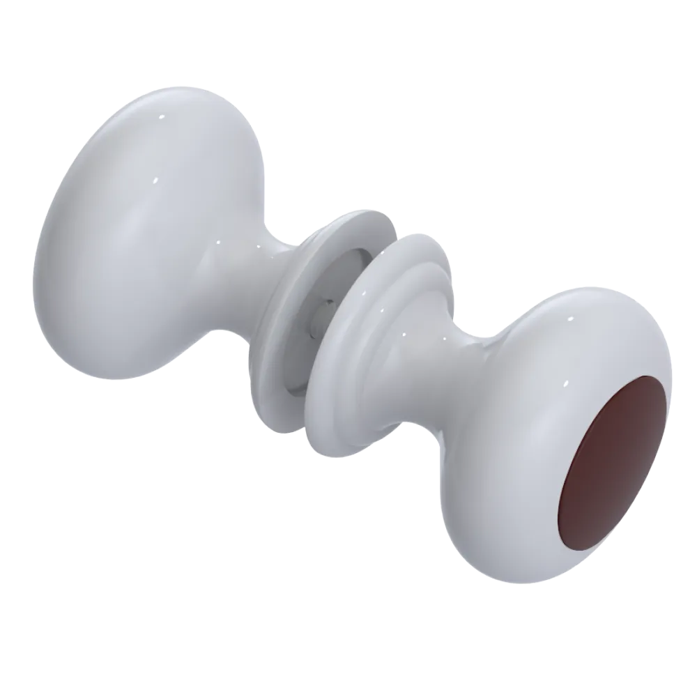 Rubinet Shower Door Knob (set) White