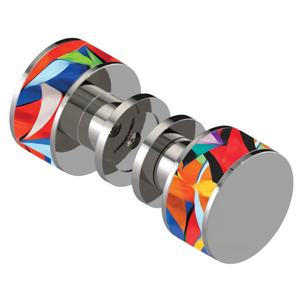Rubinet Shower Door Knob (set) Polished Nickel