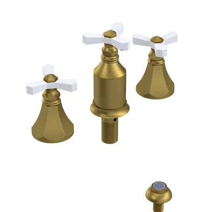 Rubinet Bidet Fitting with Spray, Diverter, and Vacum Breaker (Less Drain) Antique Brass Matt