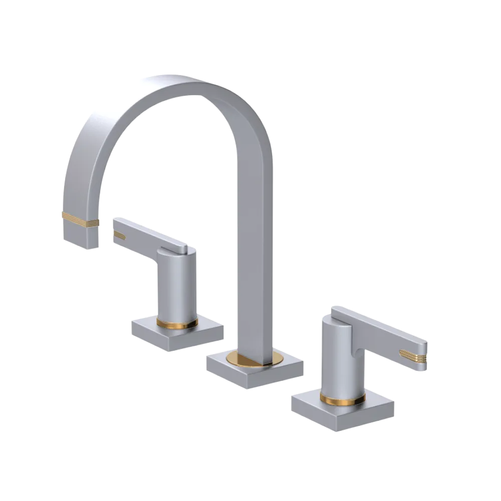 Rubinet Widespread Lav. Set. (less drain) Satin Chrome