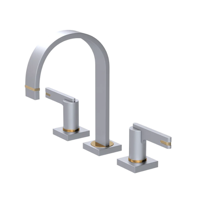 Rubinet Widespread Lav. Set. (less drain) Satin Chrome