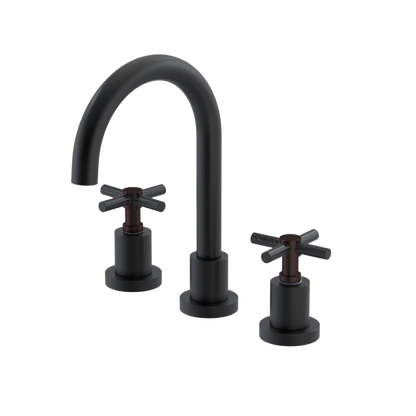 Rubinet Widespread Lav. Set. (less drain) Matt Black