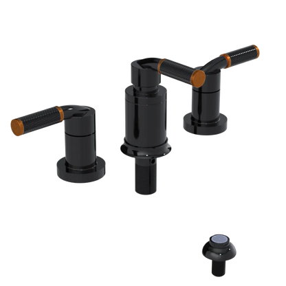 Rubinet Bidet Fitting with Spray, Diverter, and Vacum Breaker (Less Drain) Black