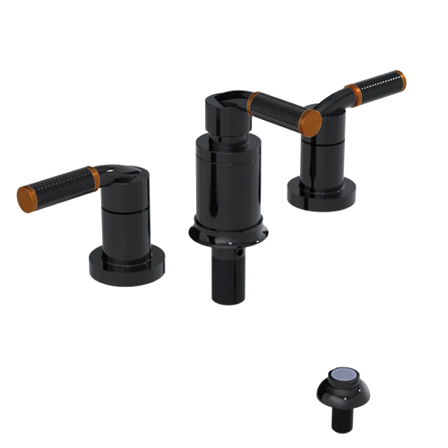 Rubinet Bidet Fitting with Spray, Diverter, and Vacum Breaker (Less Drain) Black