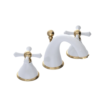 Rubinet Widespread Lav. Set. (less drain) White