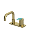 Rubinet 4" Centre Single Control Lav. Set. with Genesis spout (less drain) Natural Brass