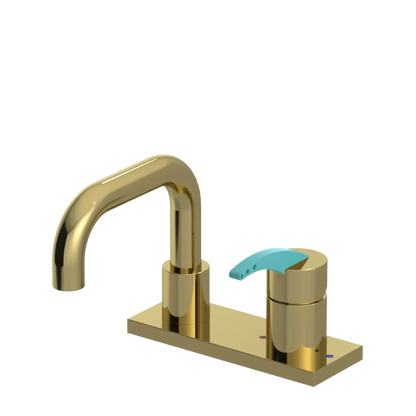 Rubinet 4" Centre Single Control Lav. Set. with Genesis spout (less drain) Natural Brass