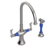 Rubinet Two Handle Single Hole Kitchen Set with Hand Spray Polished Nickel
