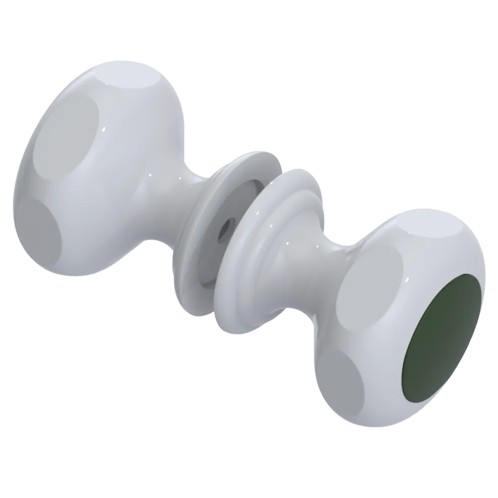 Rubinet Shower Door Knob (set) White