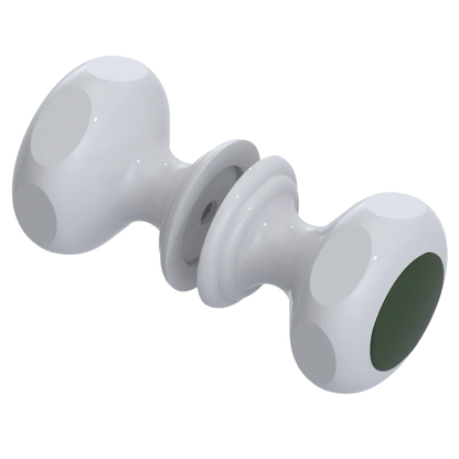 Rubinet Shower Door Knob (set) White