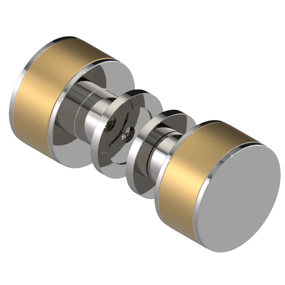 Rubinet Shower Door Knob (set) Polished Nickel