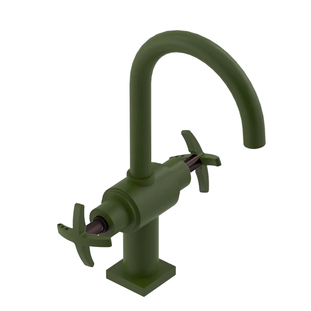 Rubinet Single Hole Dual Handle Lav. Set. (less drain) Green Envy