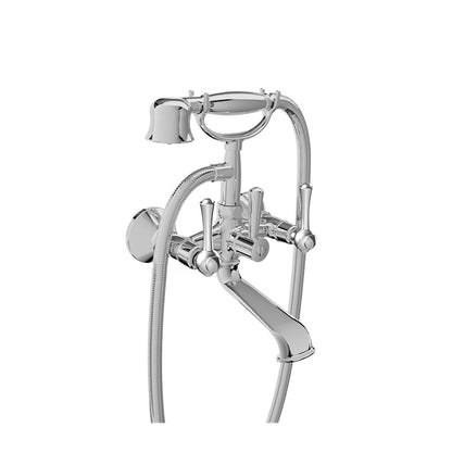 Baril Wall-mounted tub faucet with hand shower