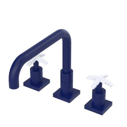 Rubinet Widespread Kitchen Set with Genesis Spout Midnight Blue