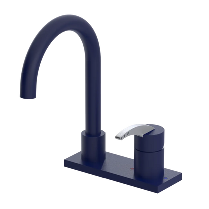 Rubinet 4" Centre Single Control Lav. Set. (less drain) Midnight Blue