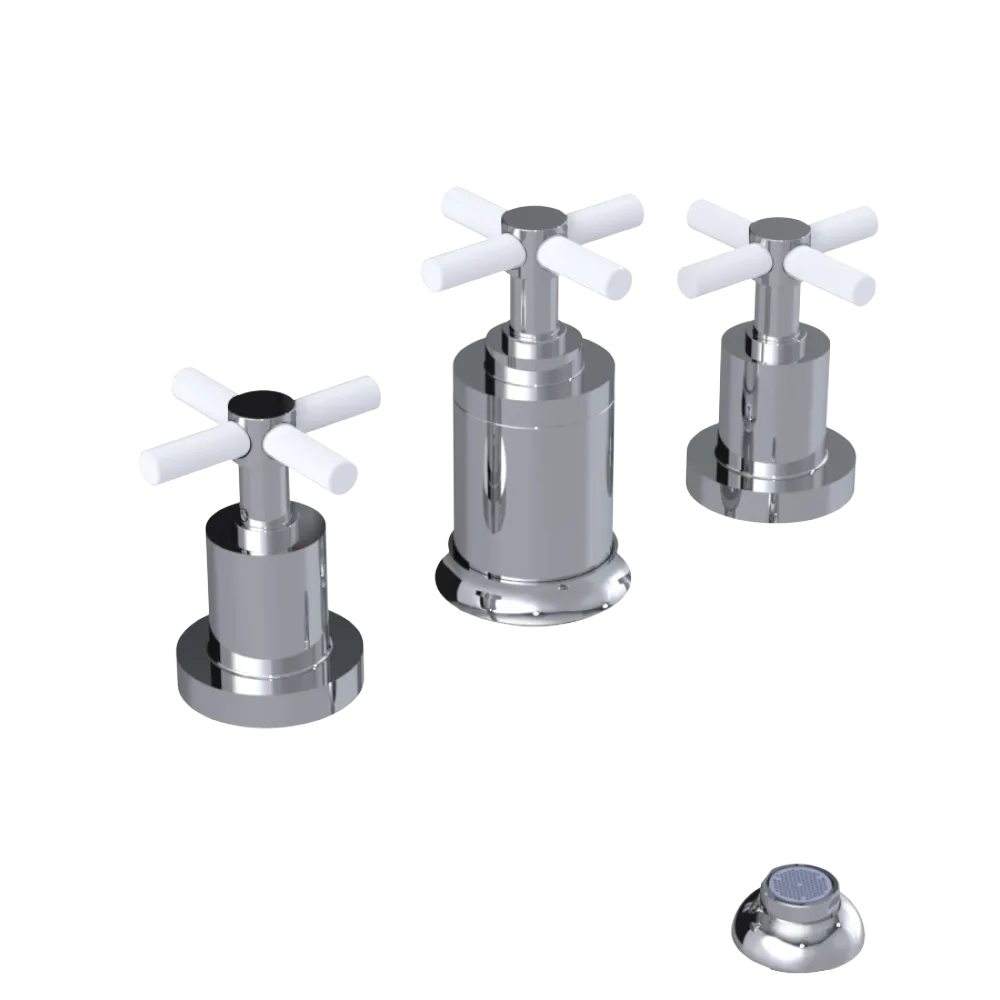 Rubinet Bidet Fitting with Spray, Diverter, and Vacuum Breaker (less drain) Chrome