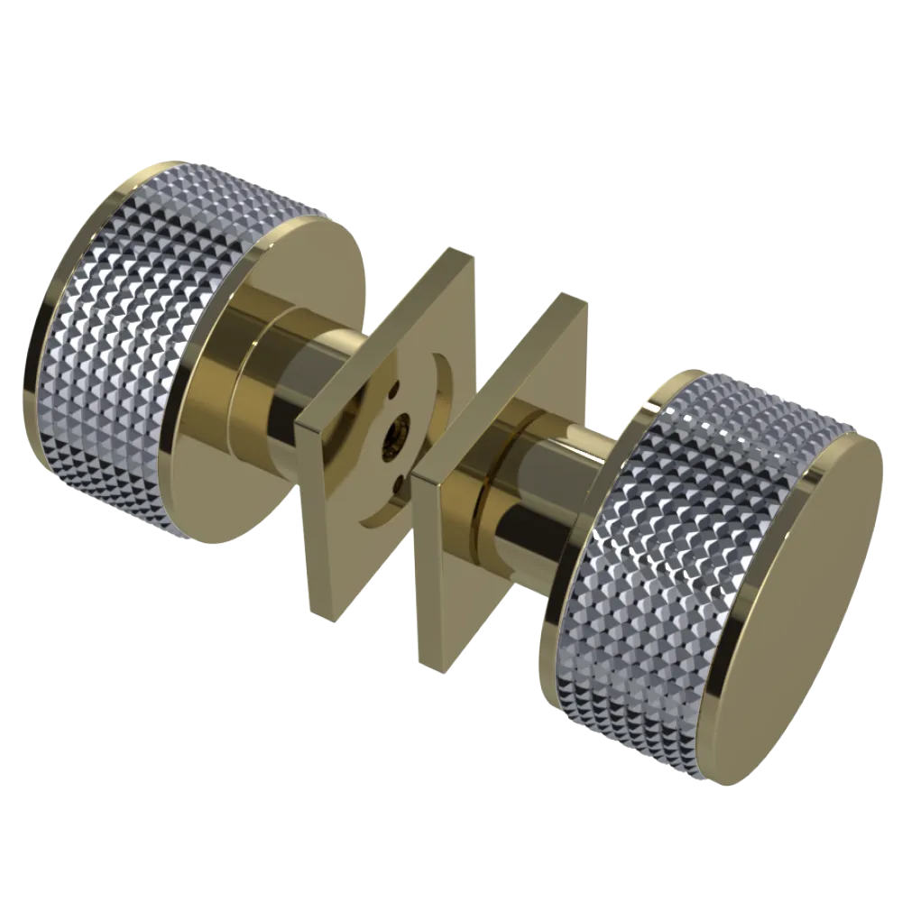 Rubinet Shower Door Knob (set) Natural Brass