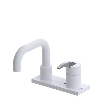 Rubinet 4" Centre Single Control Lav. Set. with Genesis spout (less drain) White