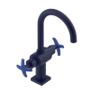 Rubinet Single Hole Dual Handle Lav. Set. (less drain) Midnight Blue