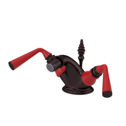 Rubinet Single Hole Dual Handle Bidet Fitting (Less Drain) Tuscan Brass