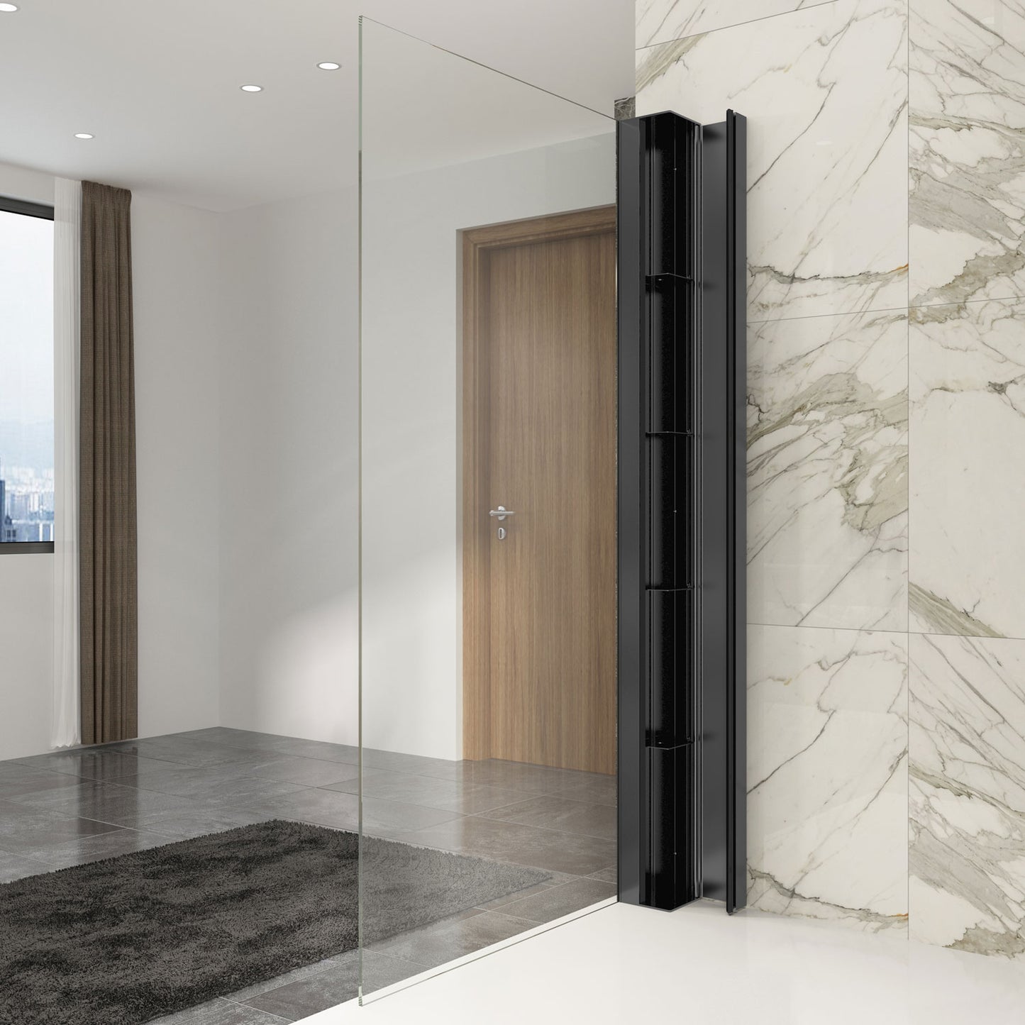 Zitta Corner storage unit 73", Matte Black