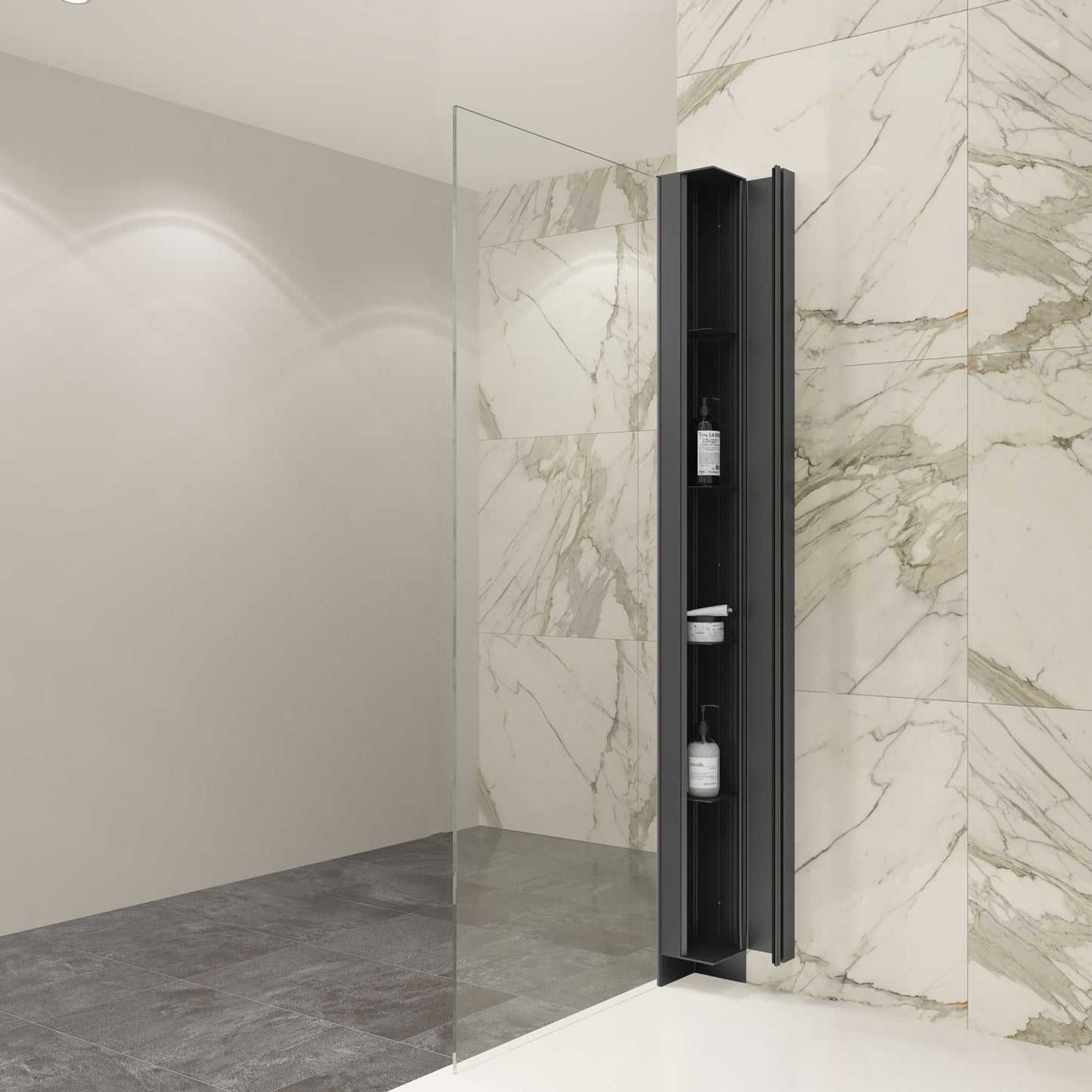 Zitta Corner storage unit 76" in matte black