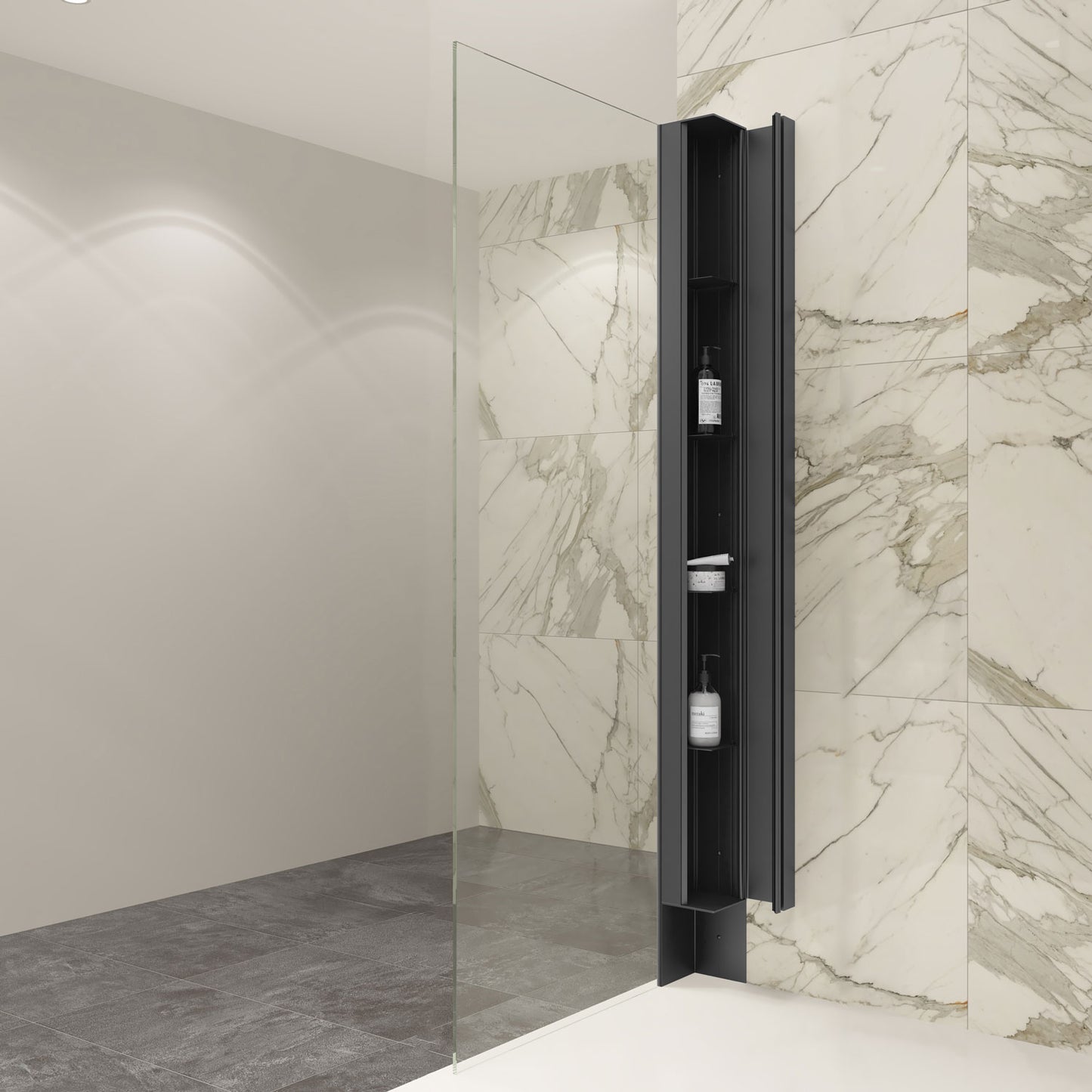 Zitta Corner storage unit 78 3/4" in matte black