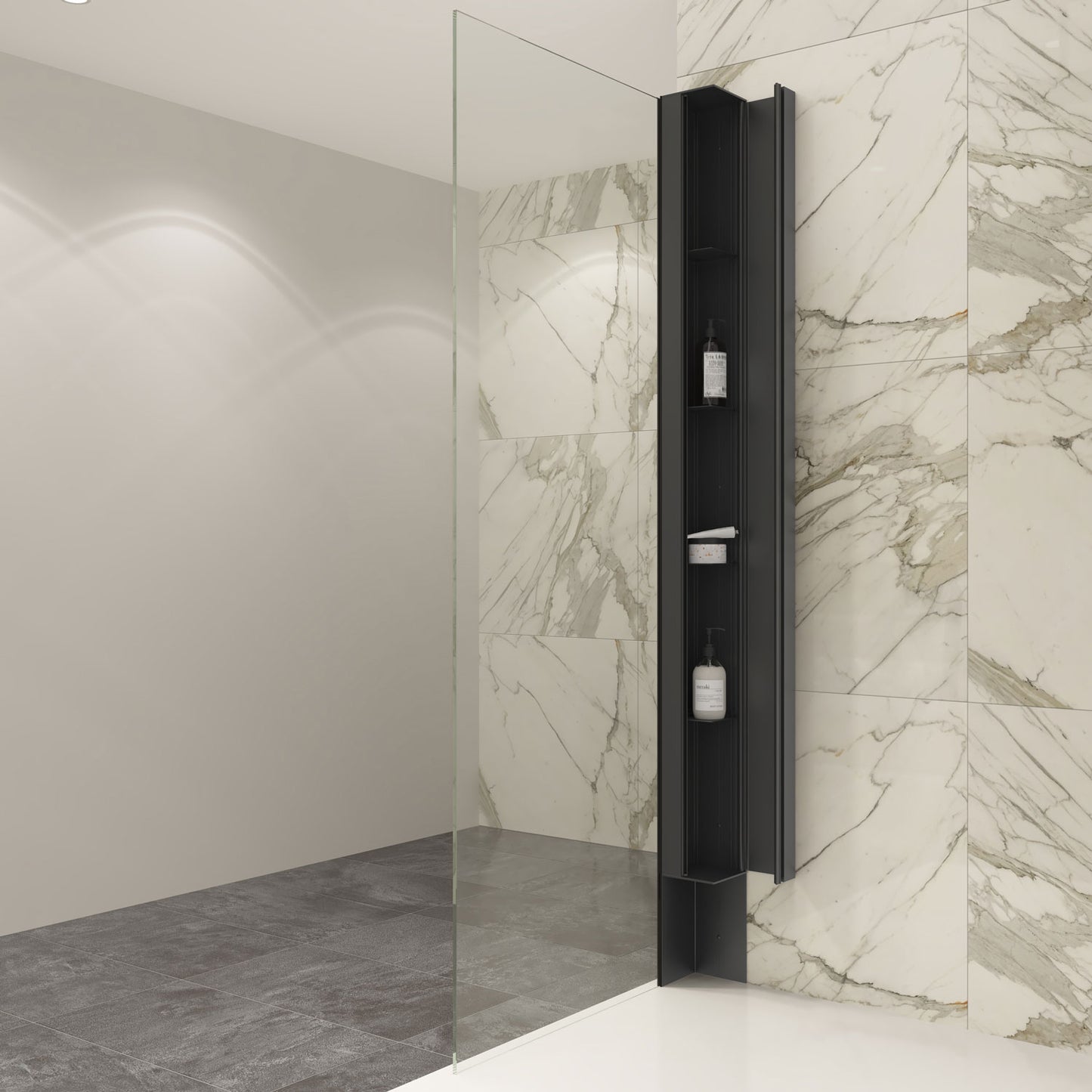 Zitta Corner storage unit 80 3/4" in matte black