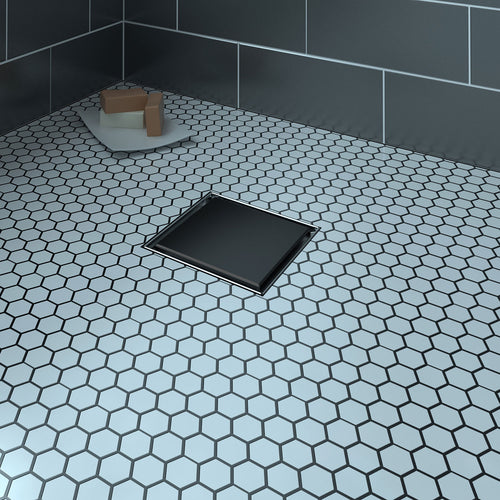 Zitta Square matte black grate 4" x 4" reversible
