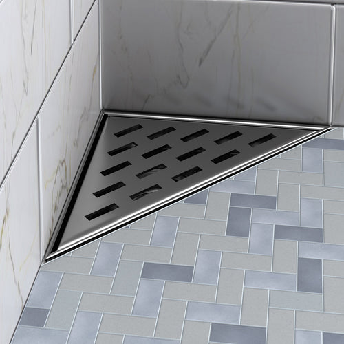 Zitta Triangle stainless steel grate 6" x 6" rectangular pattern