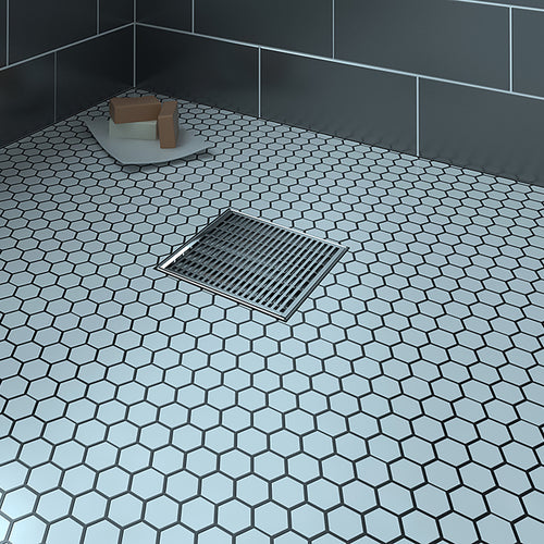 Zitta Square stainless steel grate 8" x 8" linear pattern