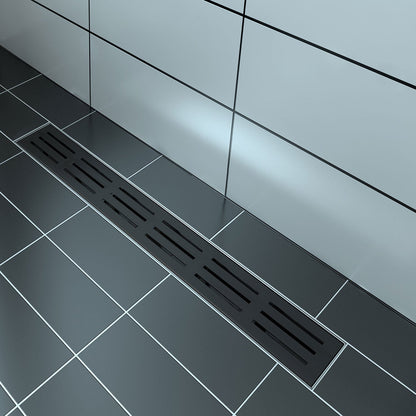 Zitta Linear matte black grate 24" rectangular pattern