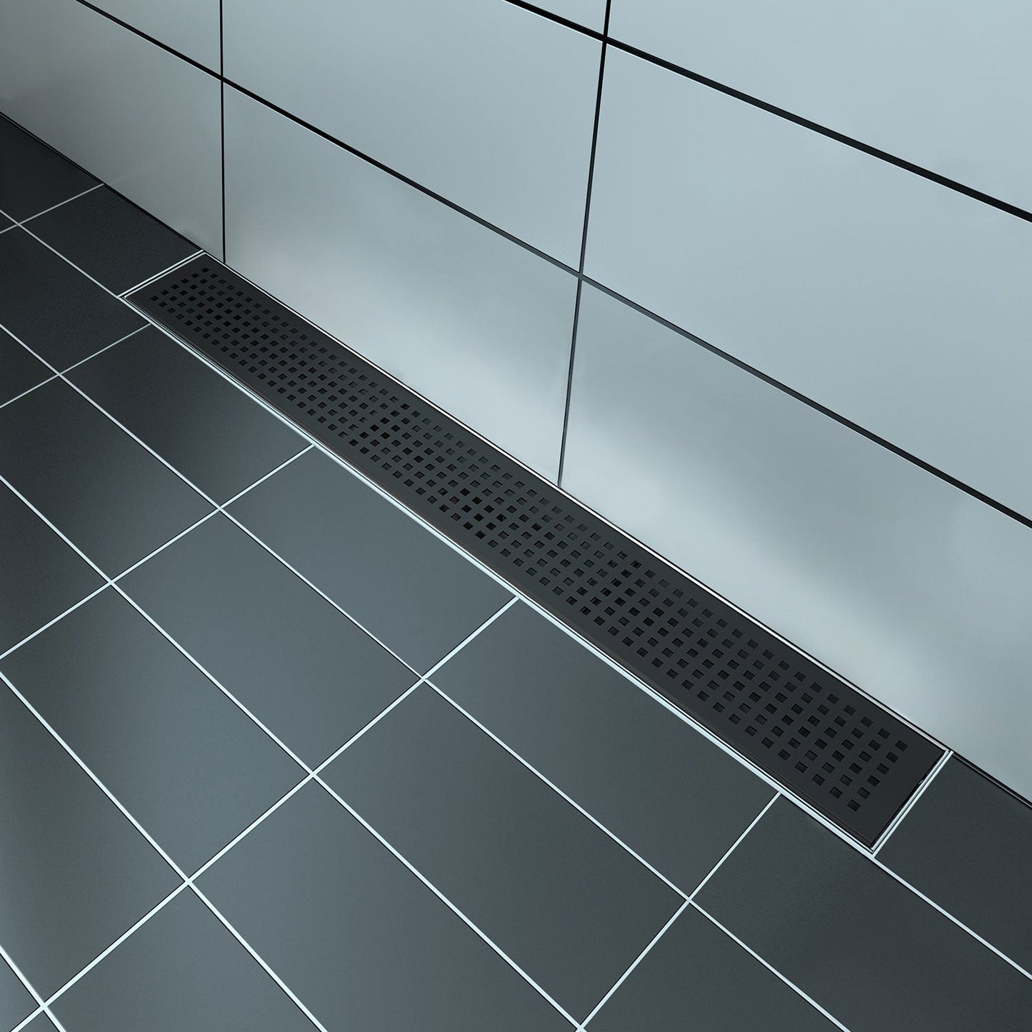 Zitta Linear matte black grate 30" rectangular pattern