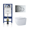 Alps Victoria Wall-Mounted Elongated Toilet Dual-Flush 1.6/1.1 gpf with Geberit Carrier & Seat