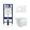 Alps Alpine Wall-Mounted Elongated Toilet Dual-Flush 1.6/1.1 gpf with seat & Geberit Carrier