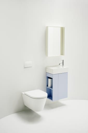 Laufen Glossy White 2-Piece Elongated Dual-Flush Wall Mounted Toilet with Duravit In-Wall Tank (Seat Included)