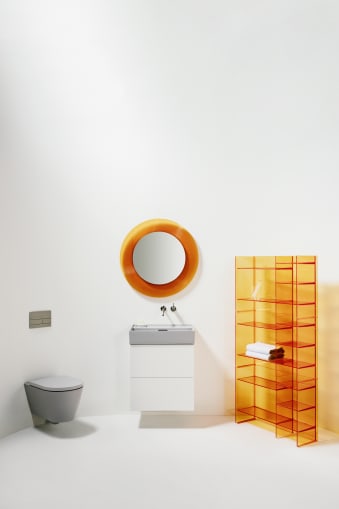 Laufen Light Grey 2-Piece Elongated Dual-Flush Wall Mounted Toilet with Duravit In-Wall Tank (Seat Included)