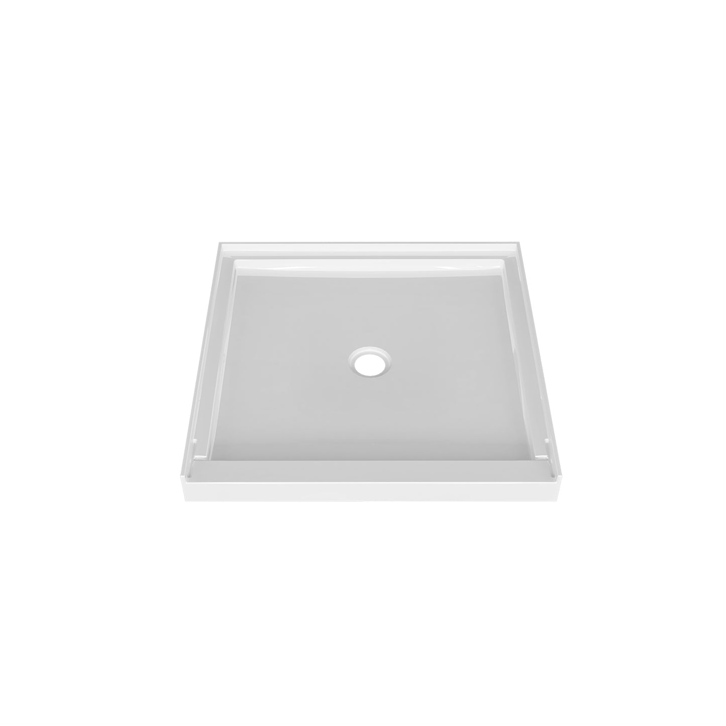 Zitta Shower base 32 x 32, in alcove, in glossy white